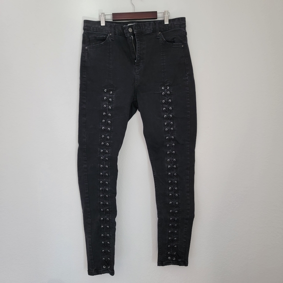 Topshop Jamie lace-up moto skinny jeans - Picture 6 of 6